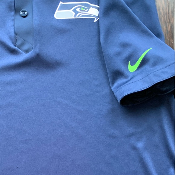 Nike Dri-Fit Seattle Seahawks navy polo men’s LG. - Picture 4 of 7